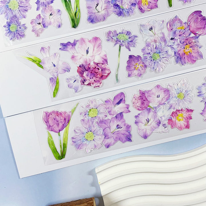 Romantic Violet Bloom Die - cut Tape - Desk Cosmos