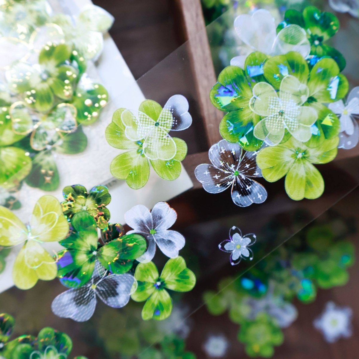 QYマステ11月新作Lucky Clover PET Lucky Clover Pearl Finish PET Tape - Desk Cosmos