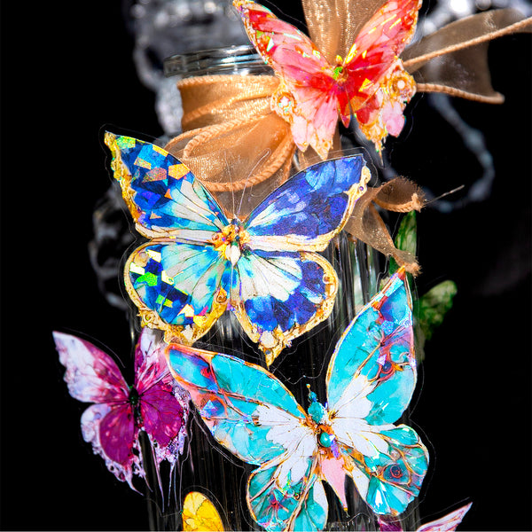 Foil Gold Gem Butterfly PET Stickers