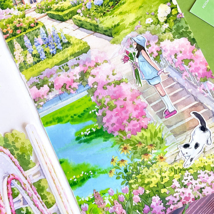 Floral Hanging Walkway Scenery PET Tape - Desk Cosmos