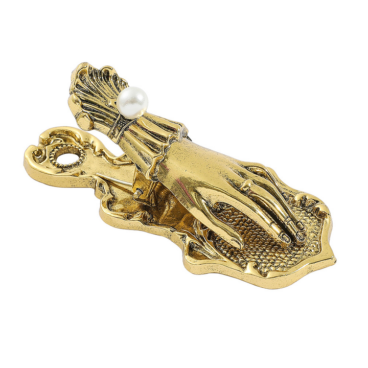 Hand Clip Vintage Planner Binder Antique Gold C Deep Textured Surface