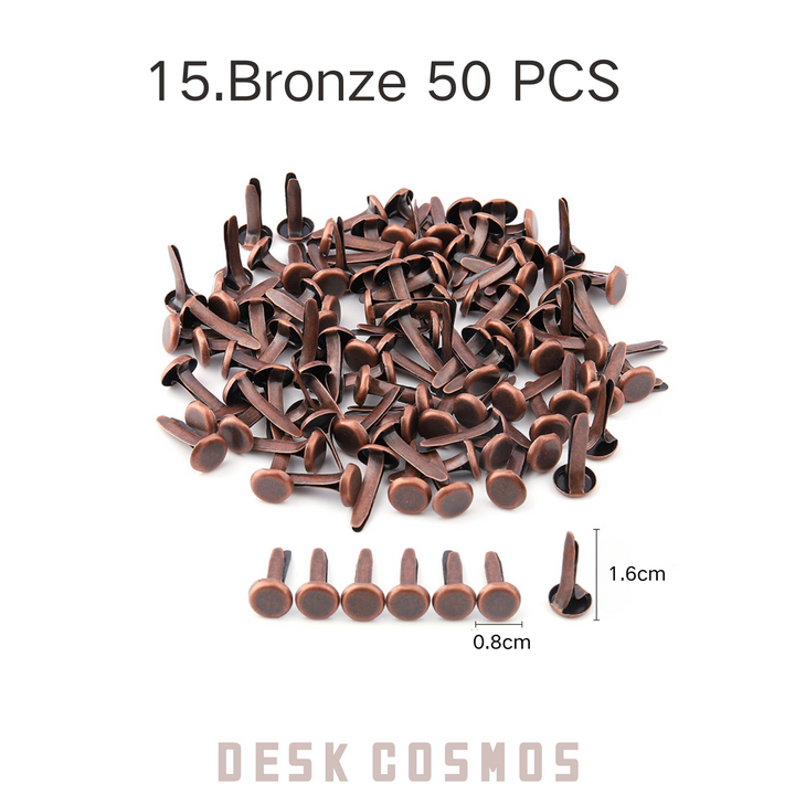 Vintage Bronze Two-pronged Pins for Retro DIY Journals and Art Projects