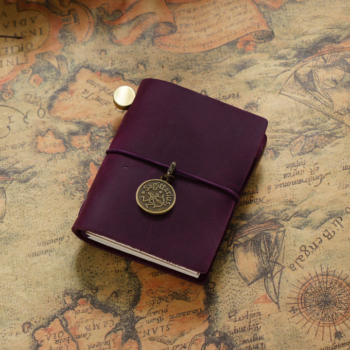 Traveler's Dark Purple Crazy Horse Leather Mini Journal Royal Look