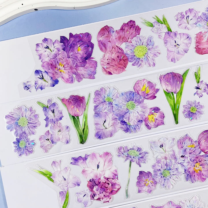 Romantic Violet Bloom Die - cut Tape - Desk Cosmos