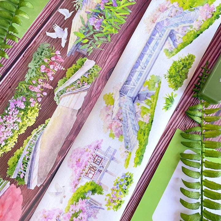 Floral Hanging Walkway Scenery PET Tape - Desk Cosmos