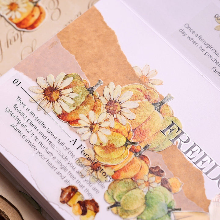 Vintage Pumpkin Floral Die - cut PET Tape - Desk Cosmos