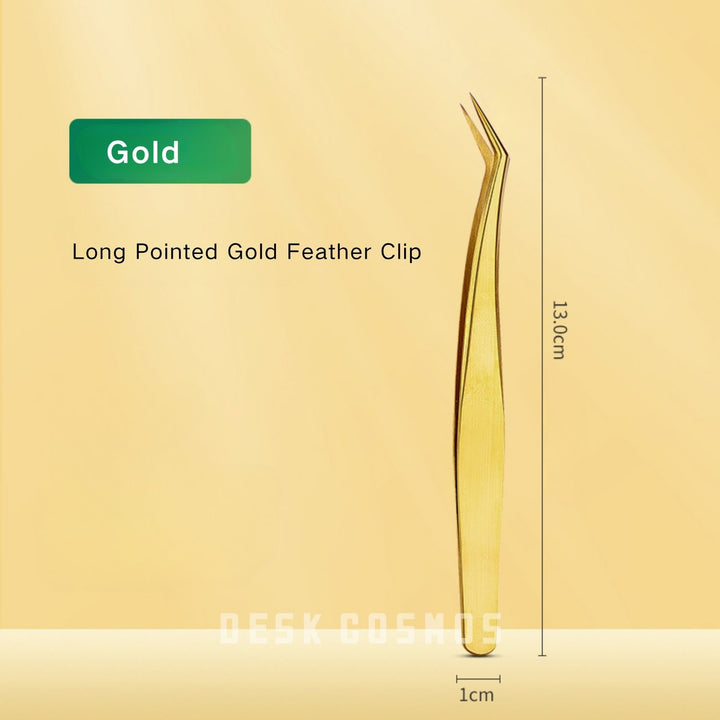 Gold Long Tip Gold Feather Clip