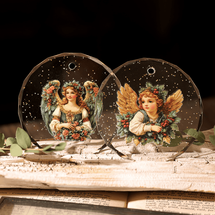 Christmas Angel Vintage Transfer Stickers - Desk Cosmos