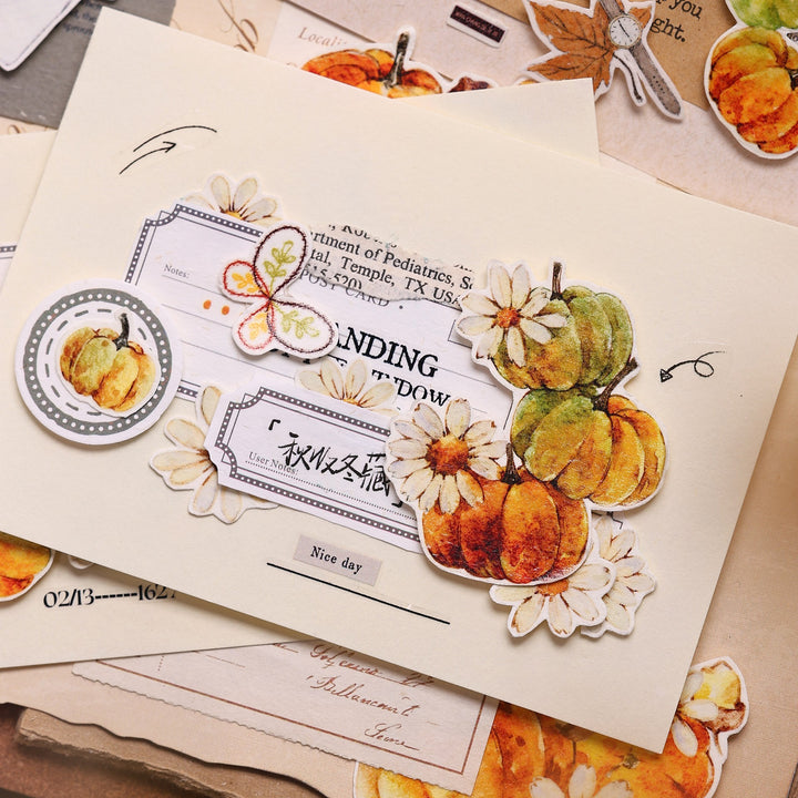 Vintage Pumpkin Floral Die - cut PET Tape - Desk Cosmos