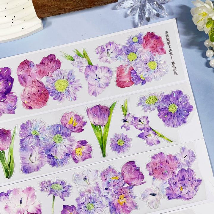 Romantic Violet Bloom Die - cut Tape - Desk Cosmos