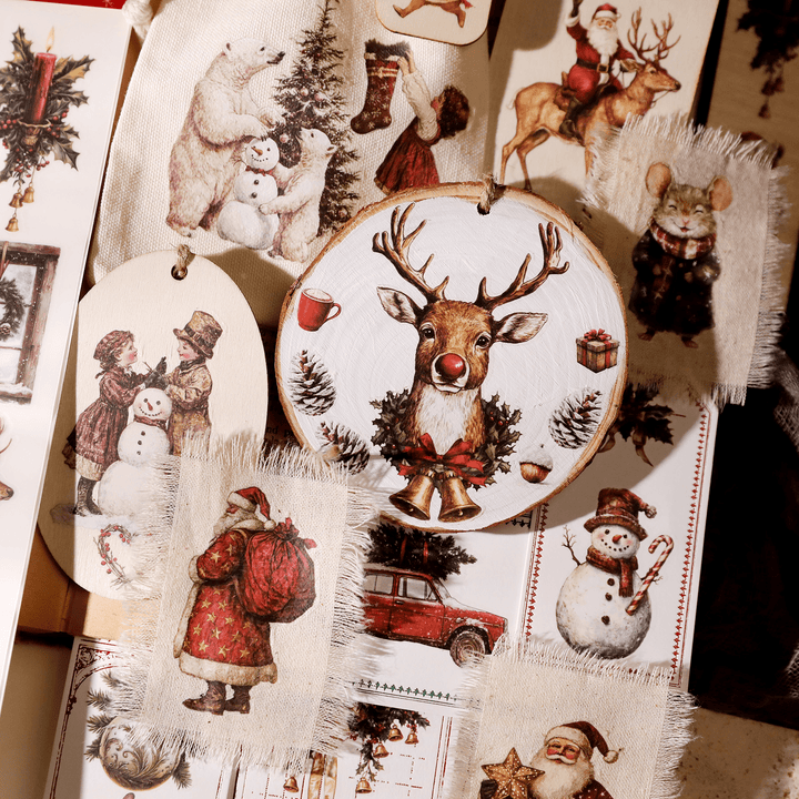 Christmas Santa Animal Transfer Stickers - Desk Cosmos