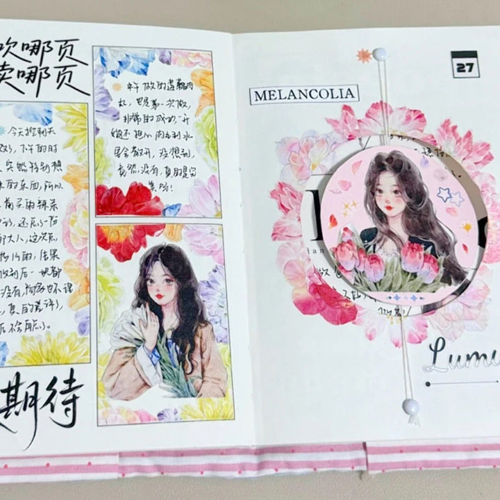 Soft Bloom Die - cut Journal Tape - Desk Cosmos