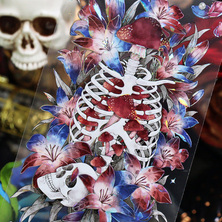 Gothic Skeleton Blood Red Rose Tape - Desk Cosmos