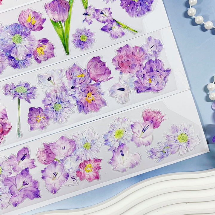 Romantic Violet Bloom Die - cut Tape - Desk Cosmos