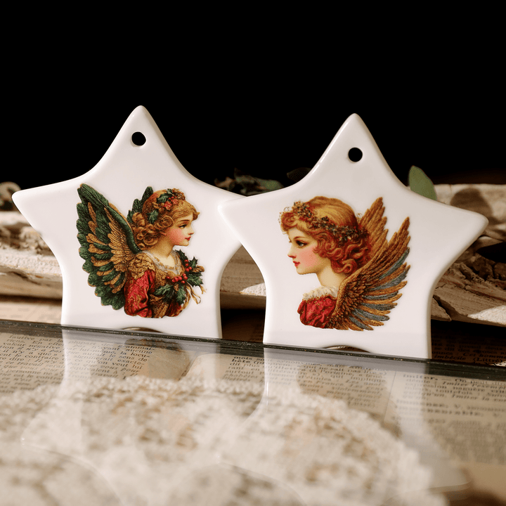 Christmas Angel Vintage Transfer Stickers - Desk Cosmos