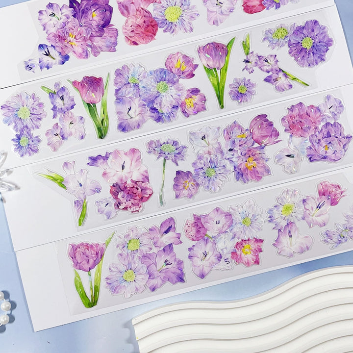 Romantic Violet Bloom Die - cut Tape - Desk Cosmos