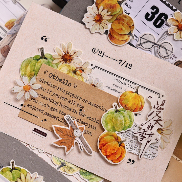 Vintage Pumpkin Floral Die - cut PET Tape - Desk Cosmos