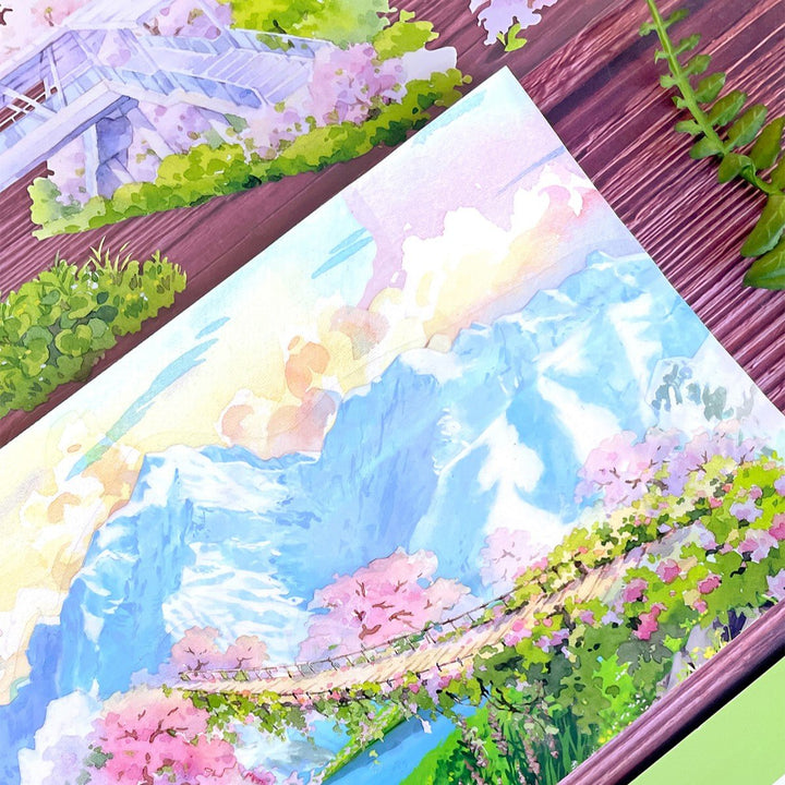 Floral Hanging Walkway Scenery PET Tape - Desk Cosmos