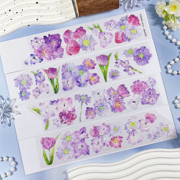 Romantic Violet Bloom Die - cut Tape - Desk Cosmos