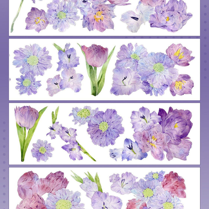 Romantic Violet Bloom Die - cut Tape - Desk Cosmos