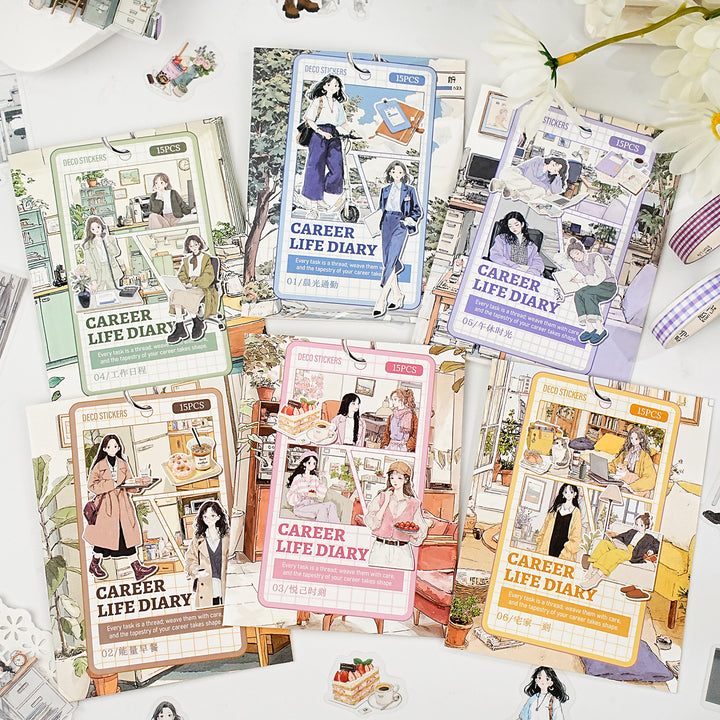 Career Life Diary PET Stickers - Desk Cosmos