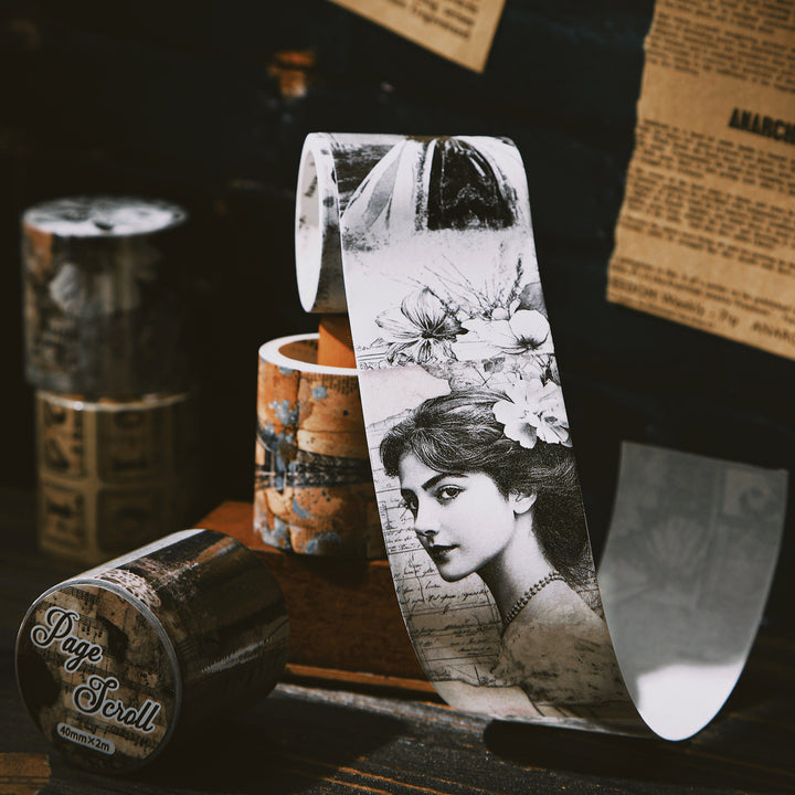 Vintage Washi Tape – Characters, Sheet Music, Manuscripts, Roses - Desk Cosmos