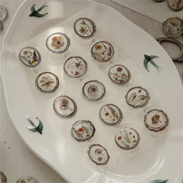 Garden Flowers Wax Seal Epoxy Stickers - Desk Cosmos