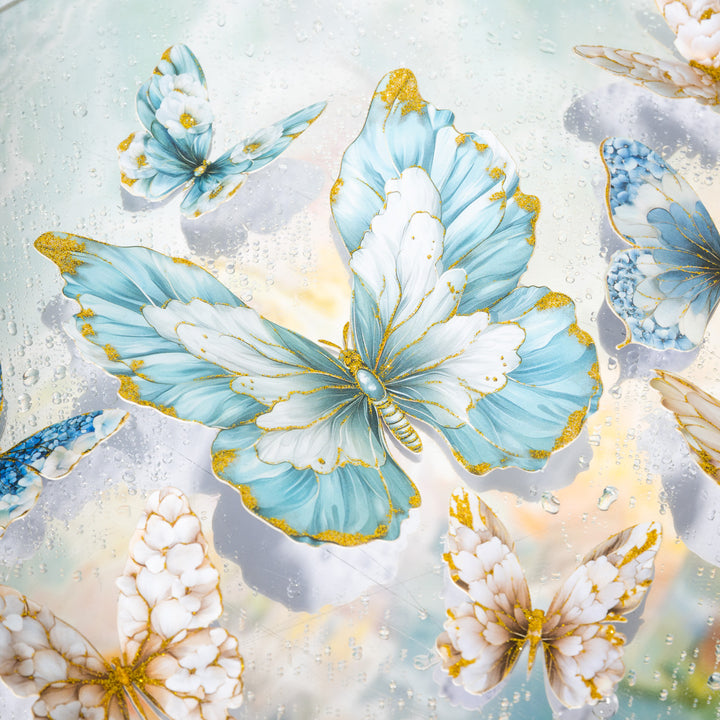 Butterfly in Water Retro Foil Stickers - Desk Cosmos