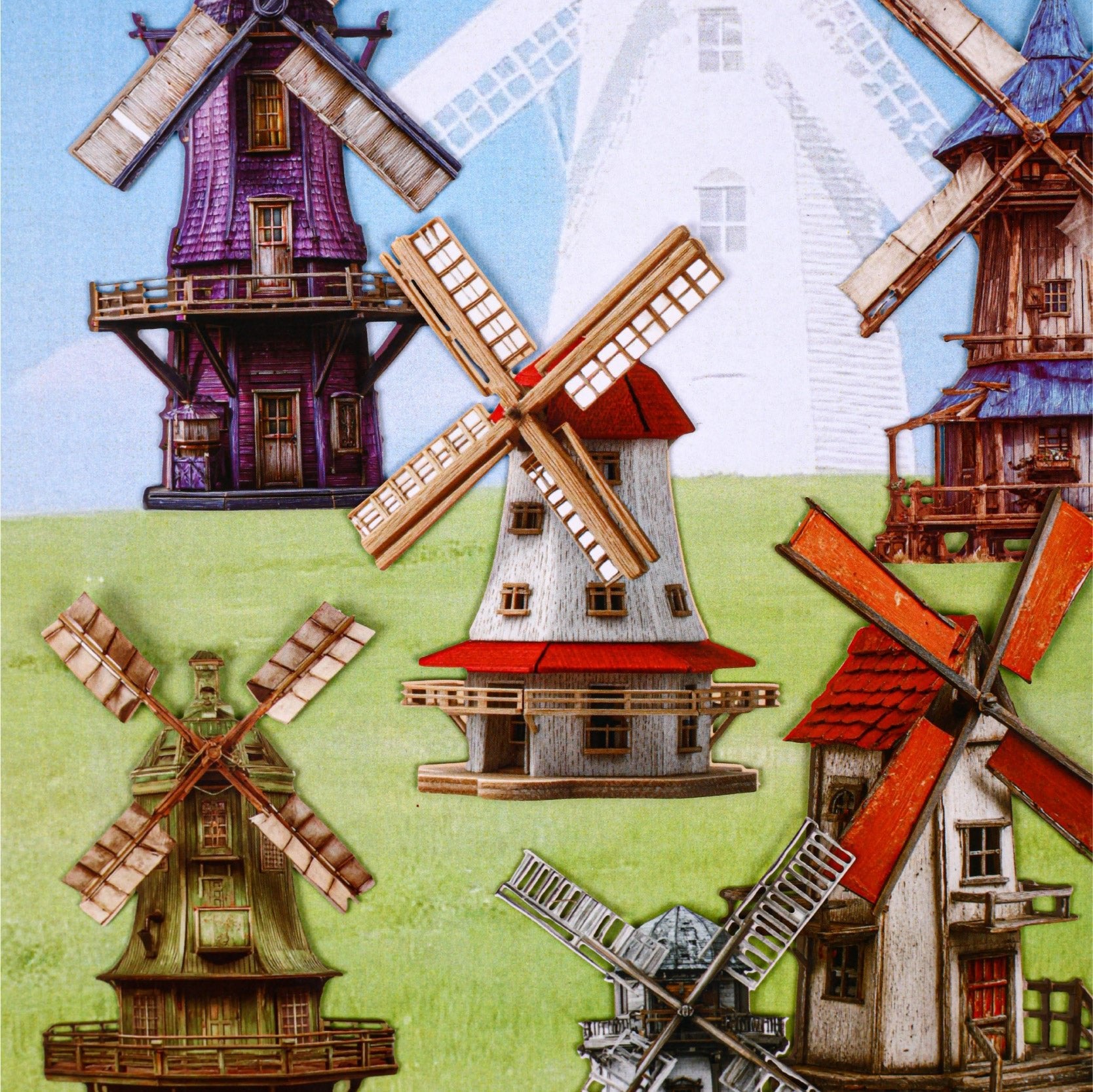 Country Windmill Scrapbook Stickers - Desk Cosmos