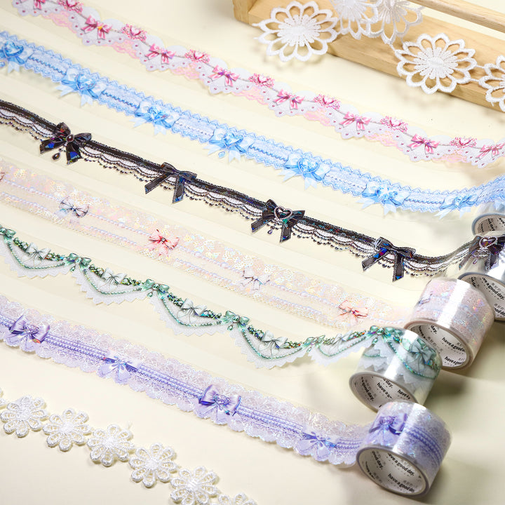 Dreamy Lace Shell Shine PET Tape - Desk Cosmos