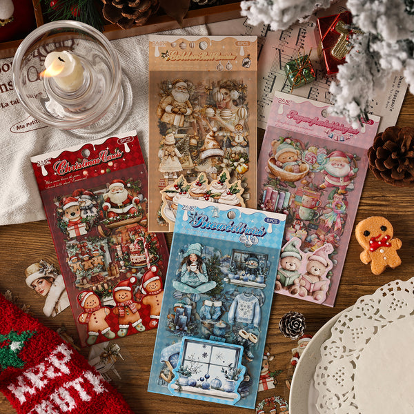 Snowy Christmas Theme Die-Cut PET Stickers