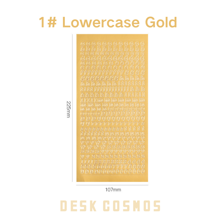 Gold and Silver Foil Alphabet Stickers 3D Effect for Scrapbooking