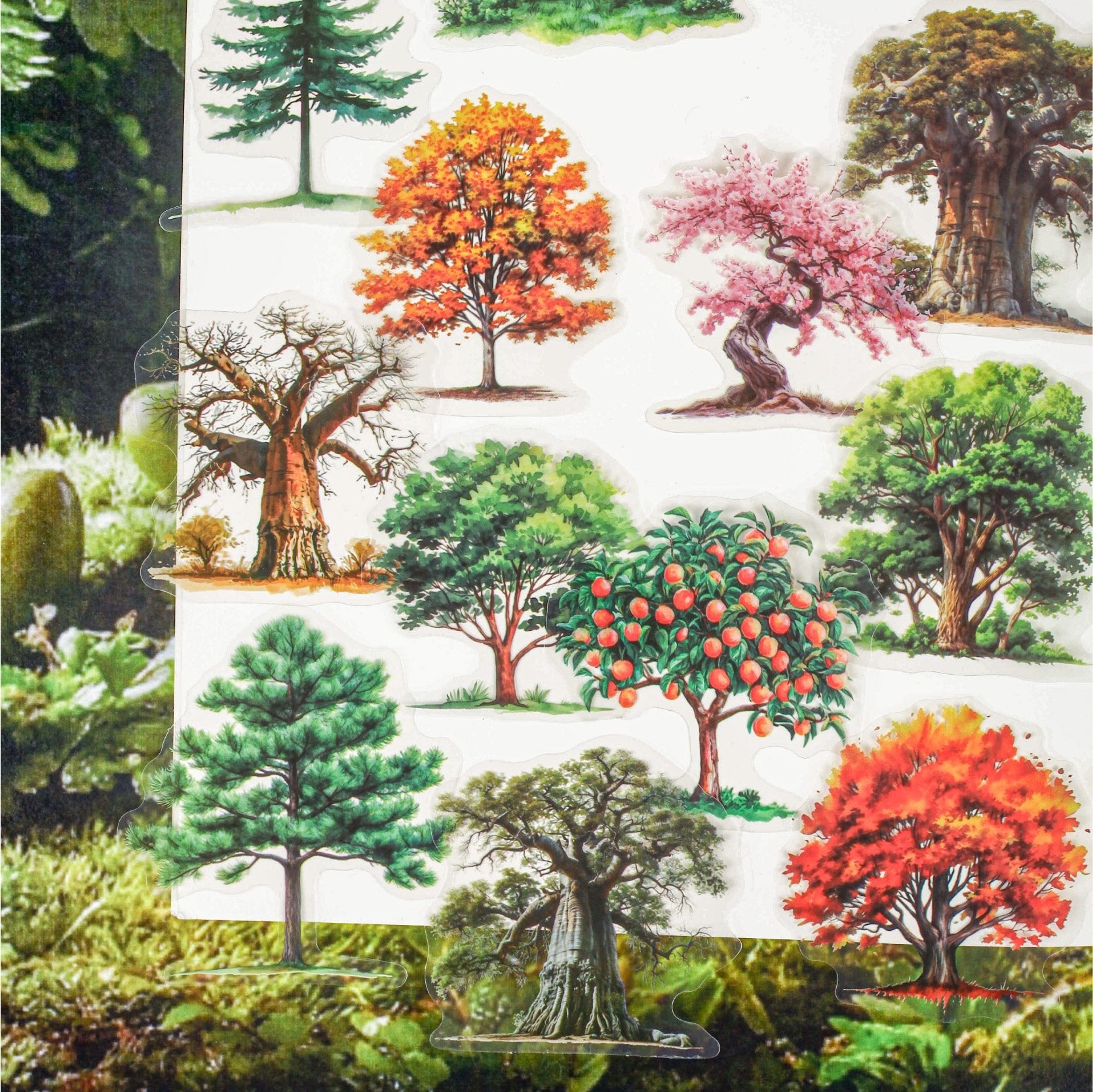 Lush Foliage Trees PET Stickers - Desk Cosmos