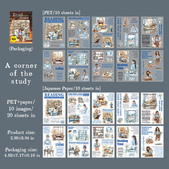 Reading Weekly Nature Stickers For Outdoor Scene Journals