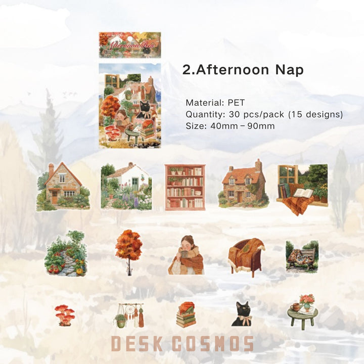 Romantic Landscape PET Tape Field Life for aesthetic notebook