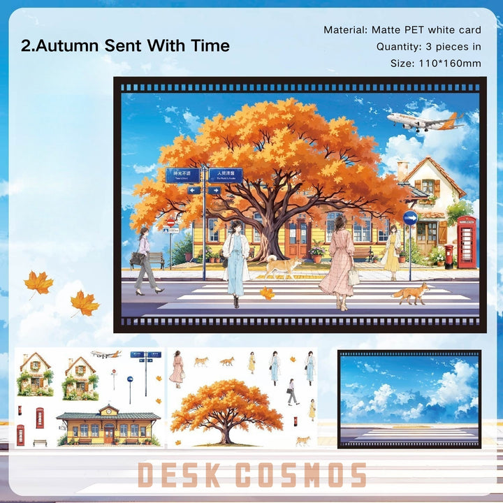 Phantom of Time Cardstock Stickers City Countryside Suitable for Journal Writing