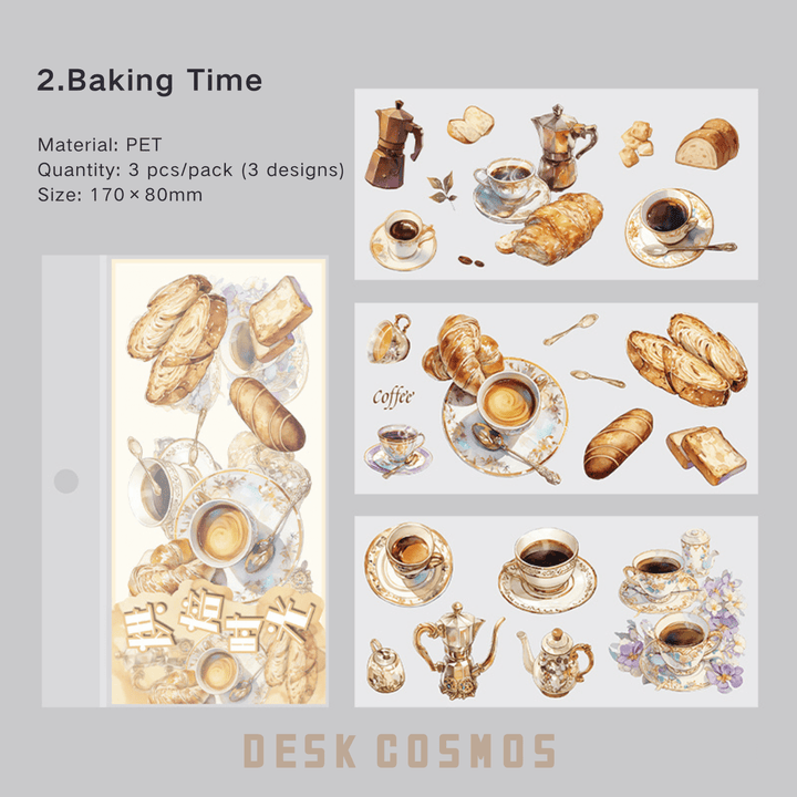 Time Notes Baking Time PET Stickers Vintage Oven Style