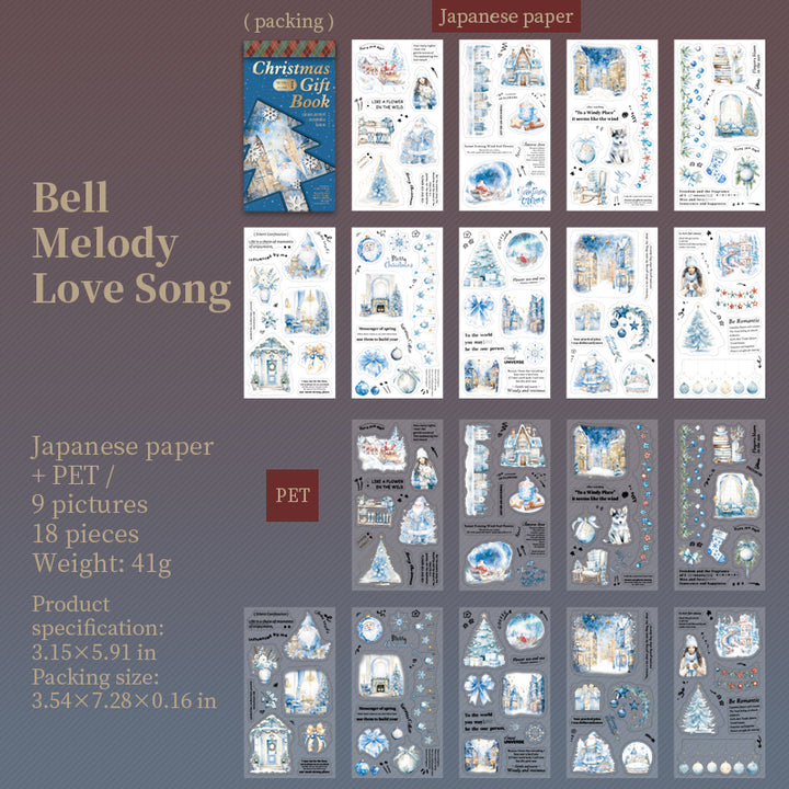 Christmas Gift Book Sticker Sheets for Seasonal Journaling