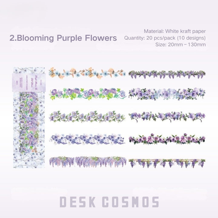 Mountain Wild Flower Branches Series Green Leaf Fence Decorative Stickers