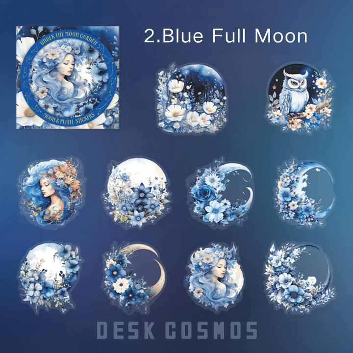 Under the Moon Garden Blue Full Moon Floral Magic Theme