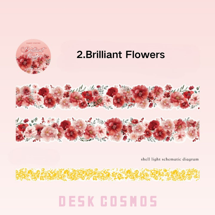 Blossom Dream Series PET Washi Tapes Perfect for Collage Art Projects