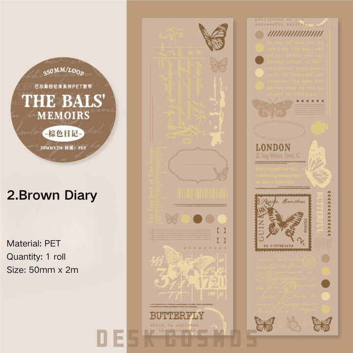 Bars Memoir Series Retro Film Border PET Tape