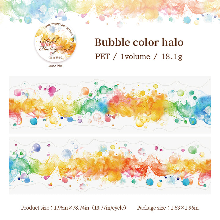 Watercolor PET Tape Colorful Flowing Light ideal for background building