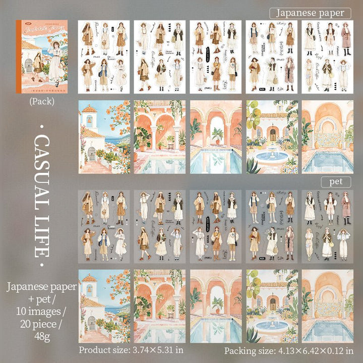 Pleasant Journey Casual Life Stickers Travel Journal Elements