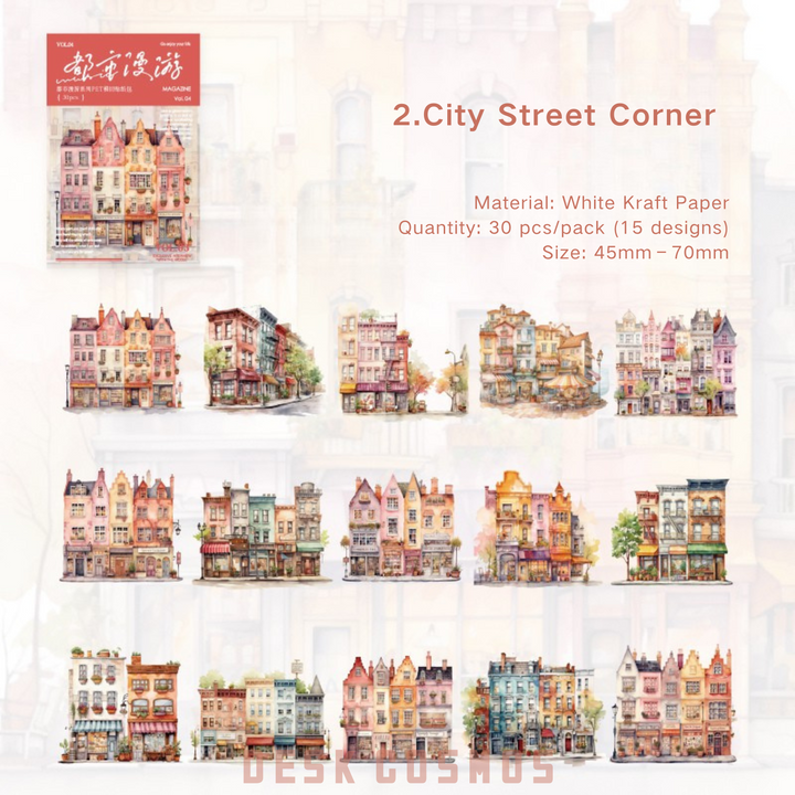 City Roaming Series City Street Corner City Stickers