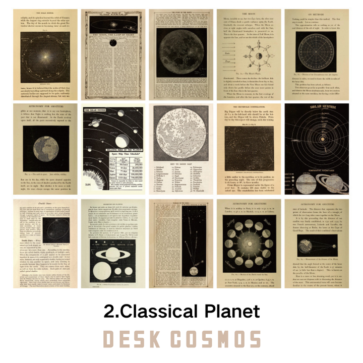 Retro Inspiration Classical Planet Retro Universe Decorative Paper