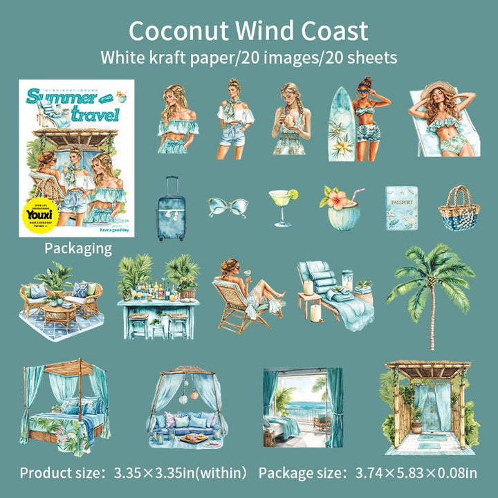 Summer Travel Stickers Daily Journal Supplies