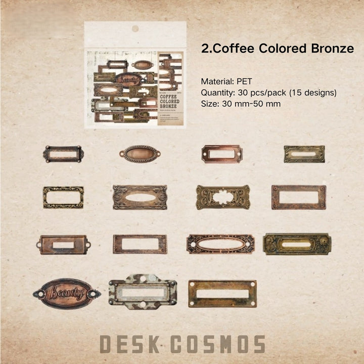 Retro Archive Rusted Metal Cardstock Stickers Suitable For Mixed Media