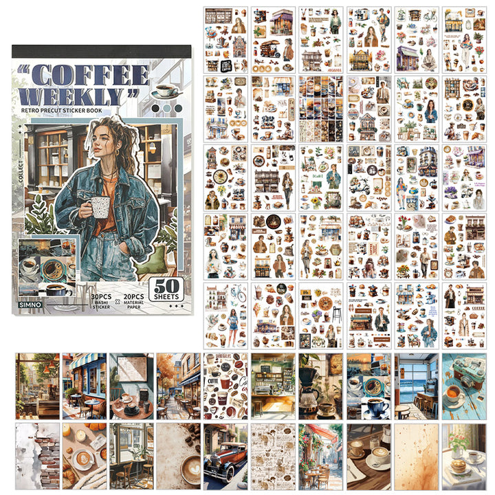 Slow Life Coffee Moments Retro Journal Sticker Pack