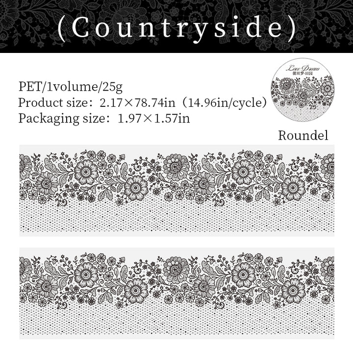Lace Dream Countryside PET Tape Soft Elegant Texture